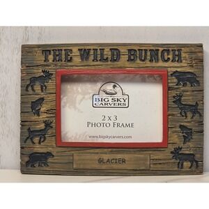 Big Sky Carvers The Wild Bunch Glacier 2x3 Magnetic Photo Frame Rustic Wildlife
